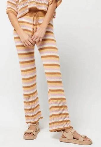 l*space L* TURN THE TIDE PANT Crochet Knit Stripe Size L NEW