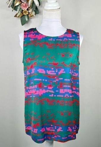  + CO by Coco Rocha Cornelia Top Green Pink Red Sleeveless Top Size 6