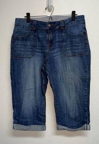 Faded Glory  Womens Cropped Jeans Size 14 Medium Wash Stretch