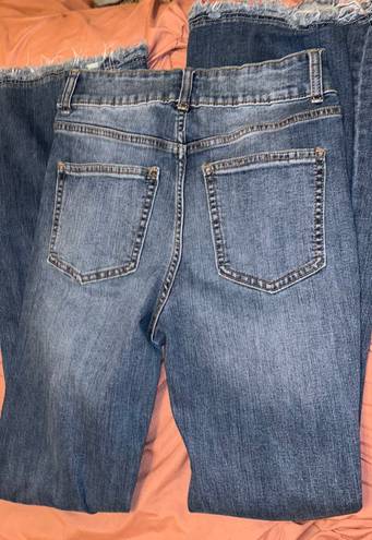 Sneak Peak High Wasted Flare Distressed Jeans