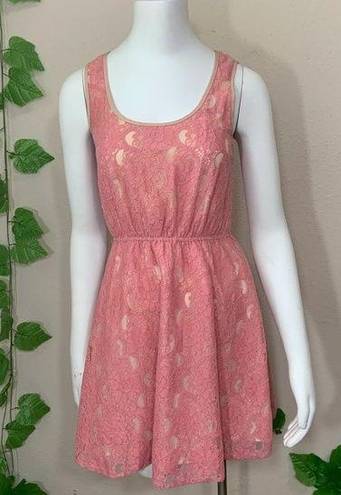 Flying Tomato Anthropologie  Pink Lace Dress