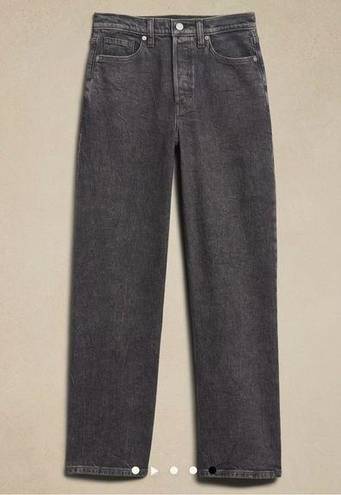 Banana Republic High Rise Wide Leg Crop Black Denim Jeans, Size 26