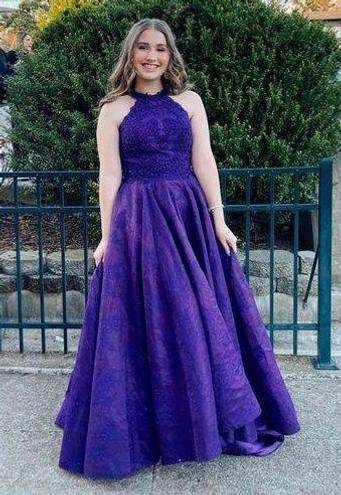 Ellie Wilde  Purple A-Line Prom Dress