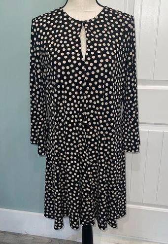 Julian Taylor  New York polka dot bell sleeve keyhole dress size 12