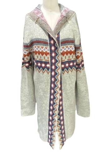 FATE. Aztec Boho Hooded Cardigan Sweater Size Large NEW Stitch Fix