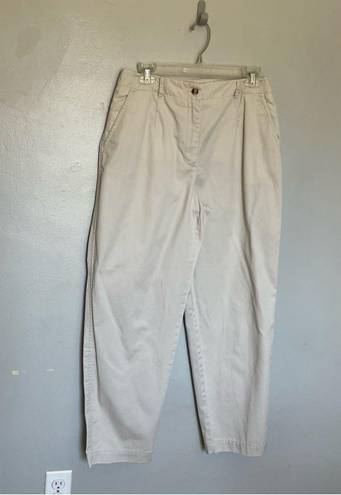 Talbots  Chatham Fly Front Ankle Pants - Solid - Curvy Fit Beige XL Size 12
