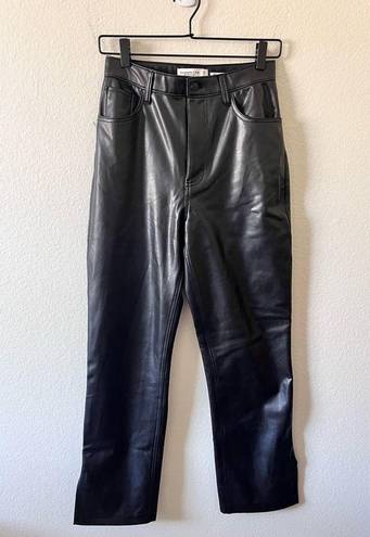 Abercrombie & Fitch  90s Ultra High Rise Vegan Leather Pants With Slits Size 27