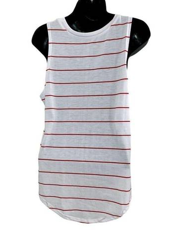 Grayson Threads  Patriotic Made in USA Rose Wine Red/White Striped tank Sz L