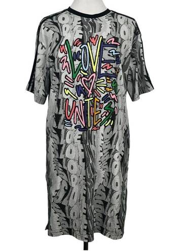 Adidas  Originals Women's Love Unites Graffiti Doodle Athleisure T-Shirt Dress