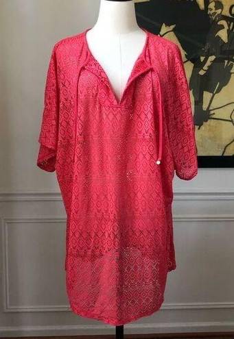 Cacique Caique Swim Coverup Tulip Pink Perforated 18 20