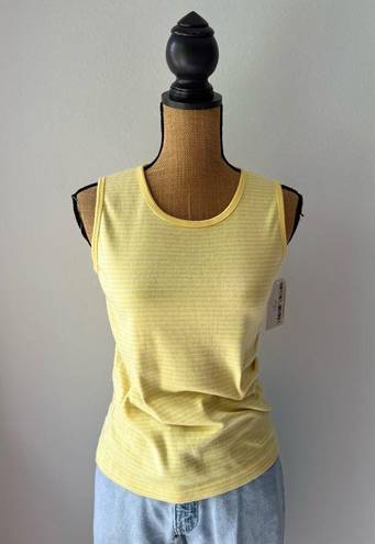 Krass&co Vintage 90s EEIKA &  Yellow and White Sleeveless Stripe Top Tank Top Size M