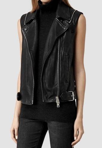 ALL SAINTS Range Leather Biker Jacket Vest