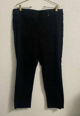 Briggs New York Briggs Black Elastic Waist Textured Pants