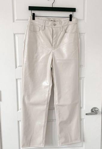 Madewell NEW  The Perfect Vintage Straight Pant Faux Leather Linen