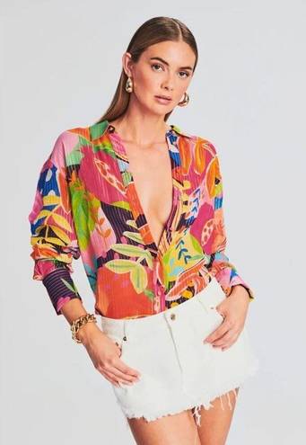 Rococo  Sand Plum Shirt in Mix Fruit Medium Womens Button Down Blouse Top