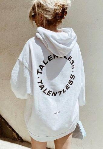 Talentless  WOMENS CIRCLE LOGO WHITE HOODIE SZ SMALL