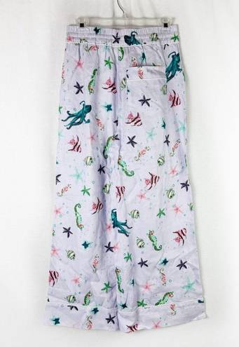 Hill House  Skylar Purple Pants Loungewear Pajamas in Sea Creatures Fish Medium