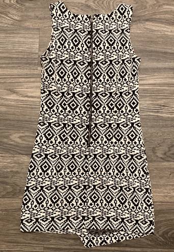 Attention Black & White Aztec Print Sleeveless Mini Dress