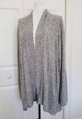 Gibson  Look Cardigan Womens Open Front Long Sleeve Gathered Back Heather Gray XL