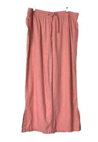 Krass&co D &  Naturals Wide Leg Pants Palazzo Linen Blend Pink Women’s Size Medium M