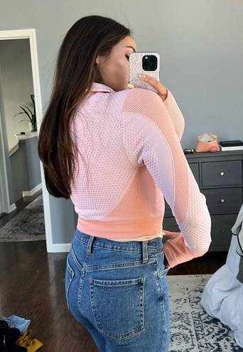 Pink and Orange Cropped Athletic Jacket