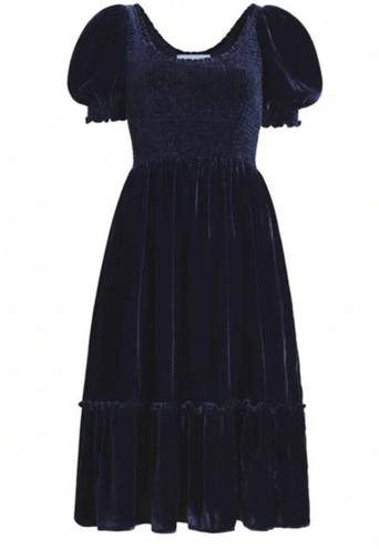 Hill House  The Louisa Nap Dress in Navy Blue Velvet Size M NWT