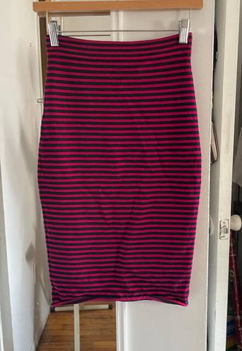 A.L.C. Dark Cherry & Navy Blue Stripe Delmar Skirt