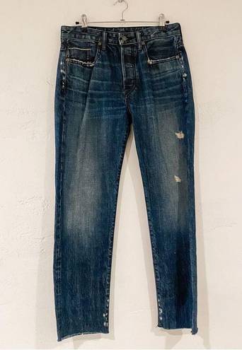 Vince  Selvedge Boyfriend Slouch Union Cuffed Jeans in Blue