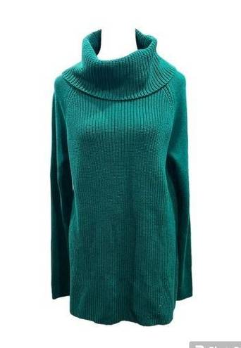 Lands'End  Cowl Neck Tunic Knit Sweater Size. XL (18) Green