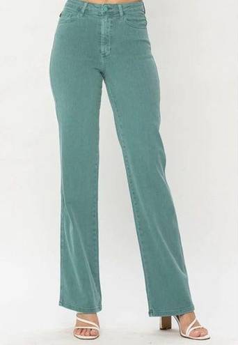 Judy Blue NWT  Athena High Rise 90s Straight Leg Jeans 24W Sea Green Denim Casual