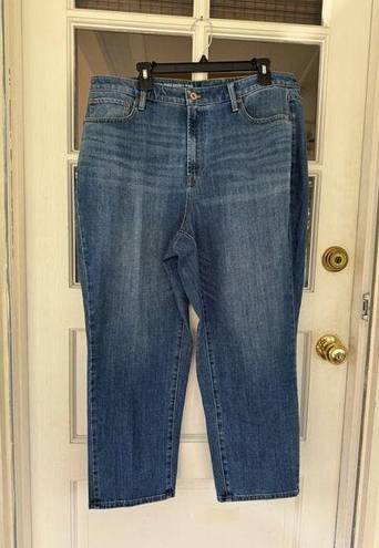 Talbots  Flawless Five Pocket Jeans Woman Size 18W Blue Straight Stretch