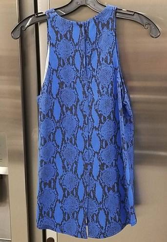 ALC Frank 💕ALC💕 Anise Snakeskin Print Crepe Tank Top Blue 2 NWT