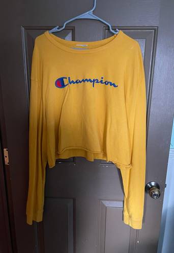 Champion Self-Cropped Yellow Long Sleeve Shirt Size 2X