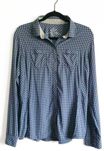 Kuhl  Ezra Gingham Abyss Button Front Shirt Top Size Extra Large