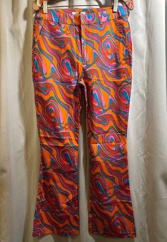 Dolls Kill  Another Girl Trippy Multi Print Cynthia Starr Swirl Flare Pants