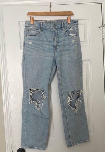 American Eagle super hi rise ankle straight jean