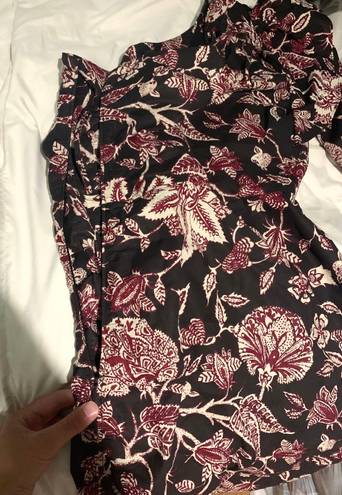 Isabel Marant Lilia One Shoulder Floral Print Mini Dress Asymmetrical Cotton Dress