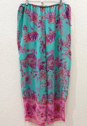 Natori JOSIE  B92612 Pink/Blue Floral Paisley Sheer Cami 2-pc Pajama Set Size L