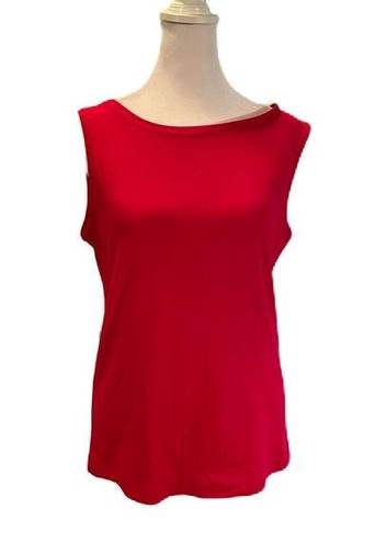 Karen Scott Red Sleeveless Scoop Neck Tank Top Size PM