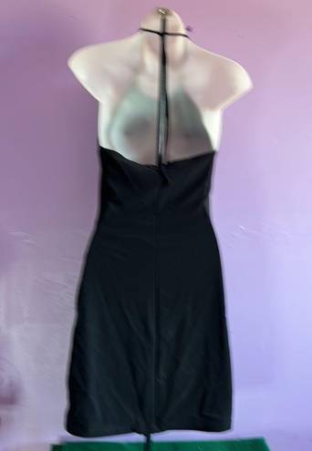 Charlotte Russe  Black Halter Silver Chain Accent Dress Size Medium