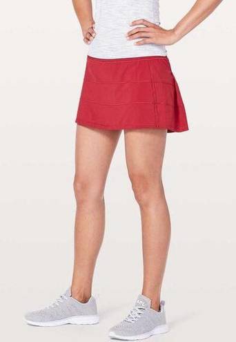 Lululemon  Pace Rival Tennis Golf Active Skirt Skort Mini Red Scarlet 4