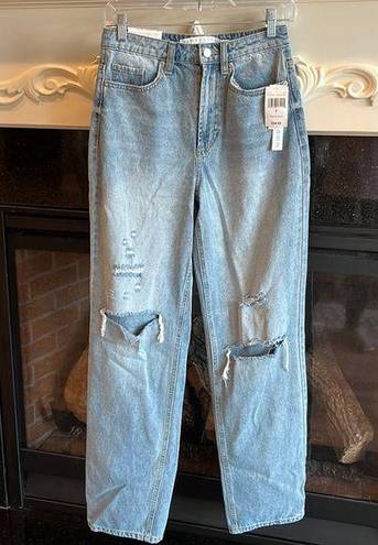 Tinseltown  High Rise Straight Leg Jeans Destroyed Womens 7