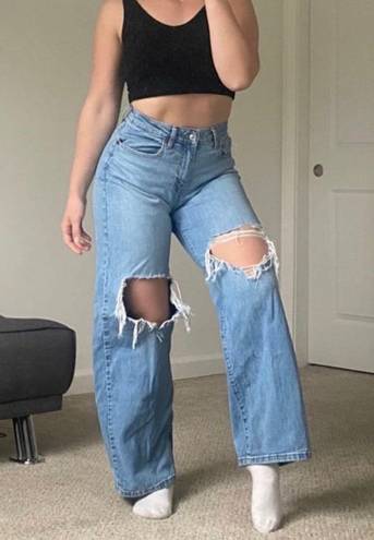 Baggy High Waisted Jeans Size 4 Blue