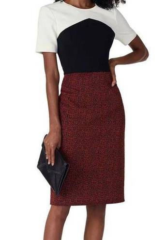 Jason Wu  Red Jacquard Colorblock Dress