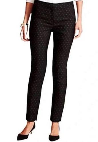 Talbots  Signature Jacquard Polka Dot Ankle Length Pants in Black Size 2