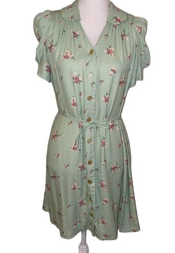 Christy Dawn  Alyssa Dress Vintage Ditsy Floral Mini Dress, Pear Spray, Size XS