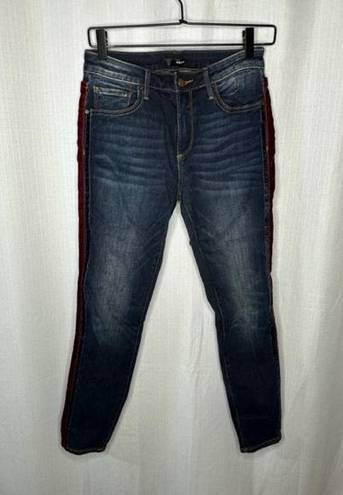 AQUA  Red Velvet Tuxedo‎ Stripe Skinny Jeans