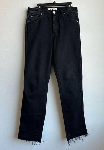 Magic AMO Jeans Baby Black  Raw Hem High Rise Button Fly Size 27 Made in The USA