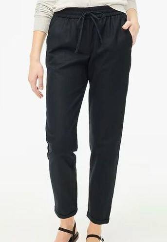 J.Crew  NWT black linen drawstring cropped pant 4