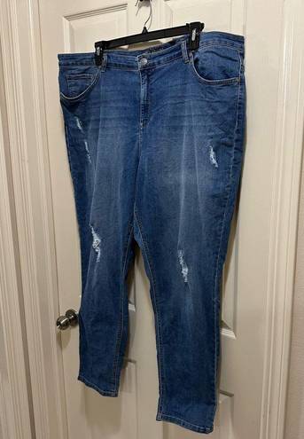 Ruff Hewn  skinny jeans blue distressed style size 24W average